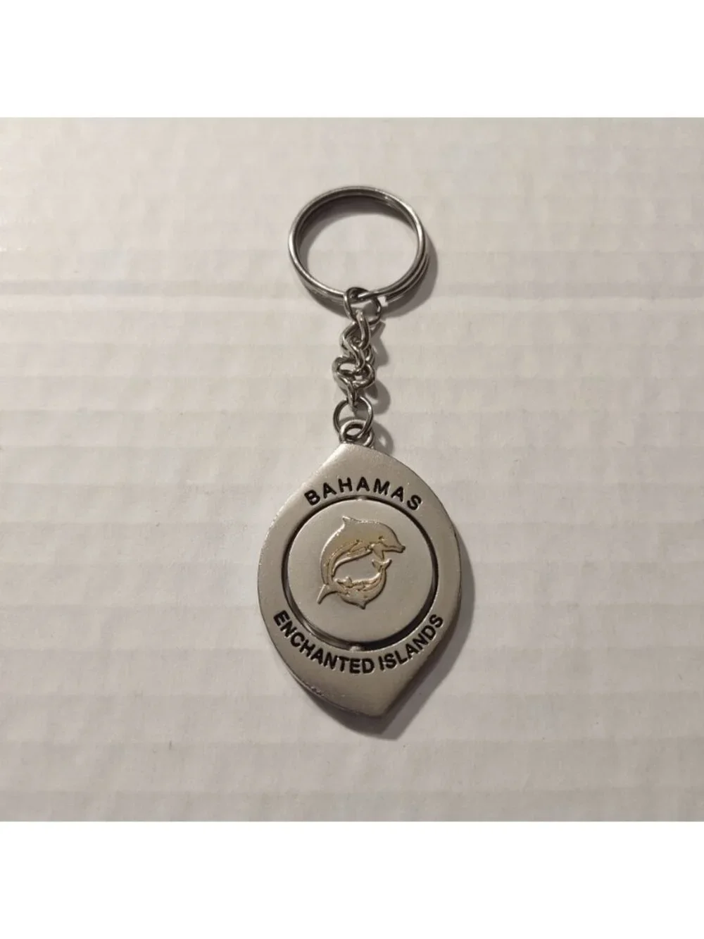 Bahamas Enchanted Islands Dolphin Design Metal Souvenir Keychain